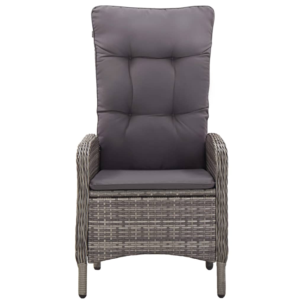 loungesæt til haven 11 dele polyrattan grå