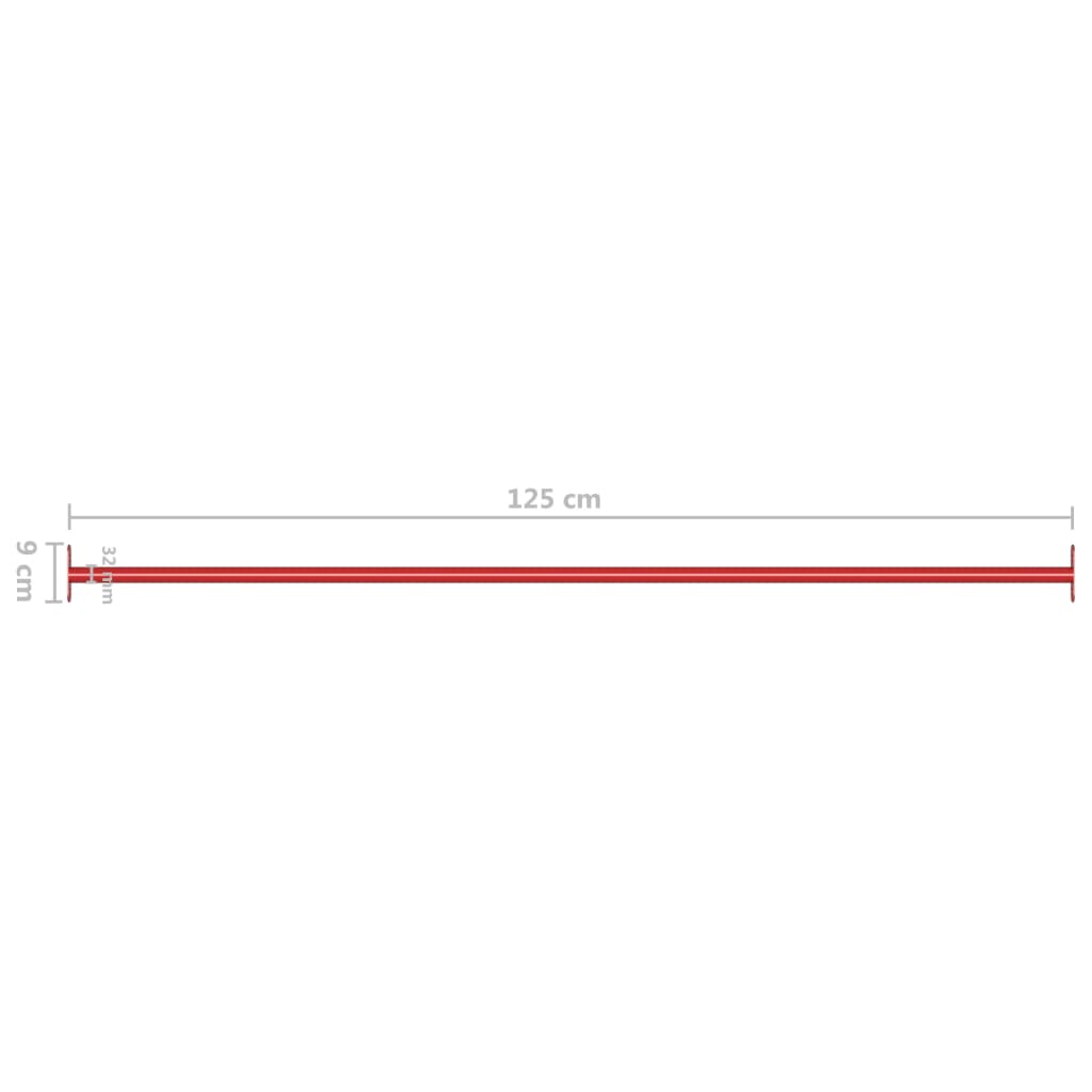 kolbøttestang 125 cm stål rød