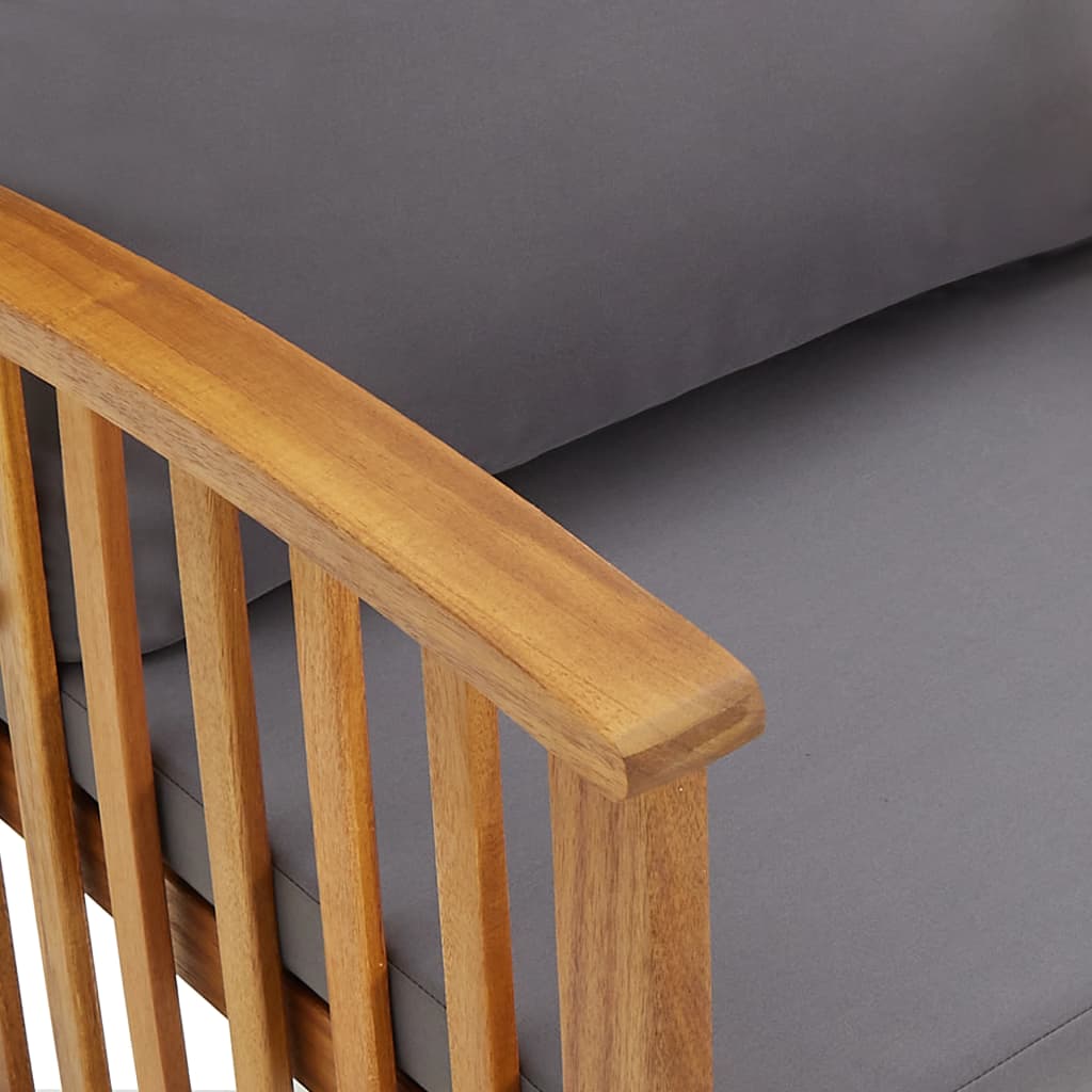 loungesæt til haven 5 dele med hynder massivt akacietræ