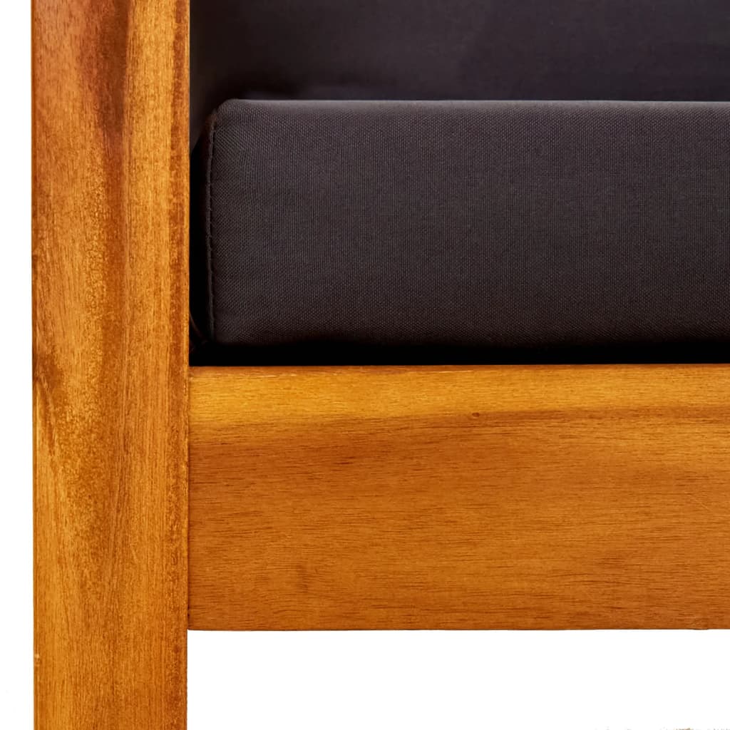 havebænk med baldakin og fodskamler massivt akacietræ