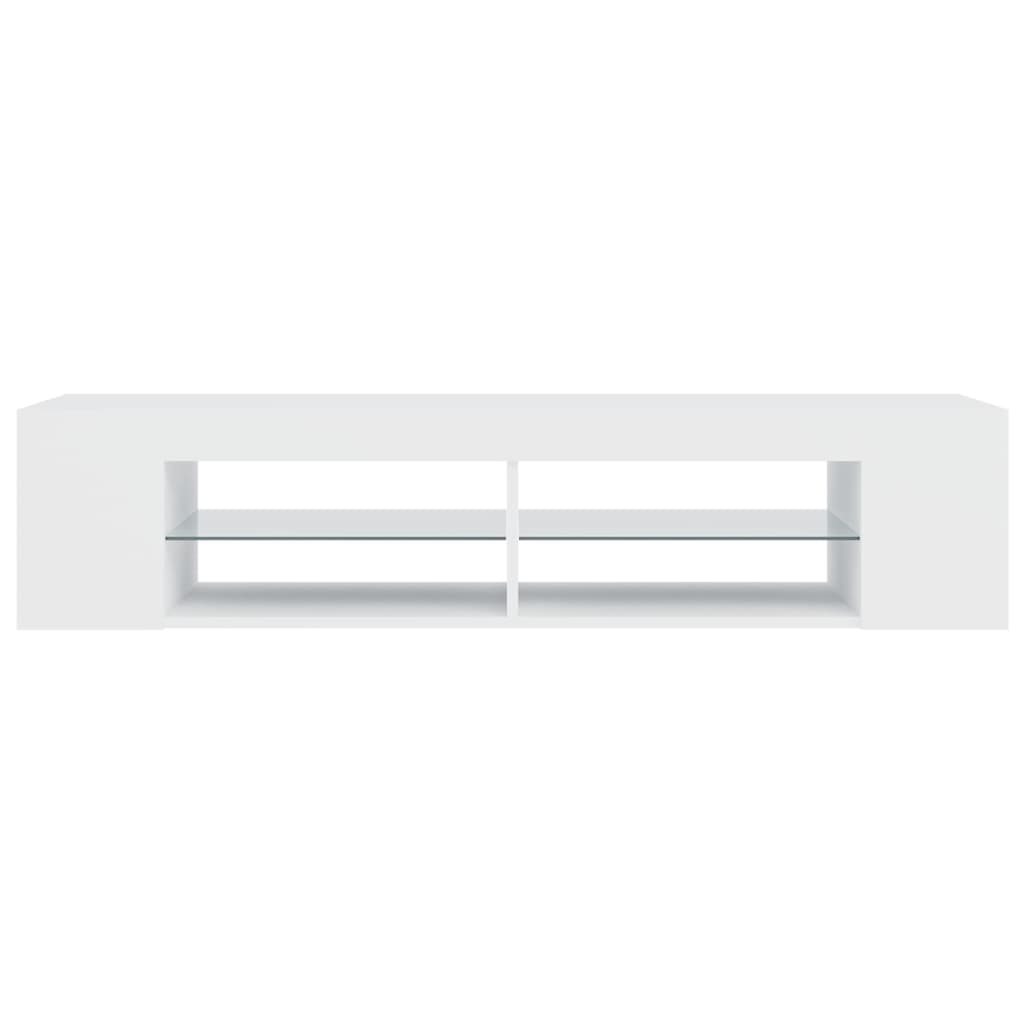 tv-skab med LED-lys 135x39x30 cm hvid