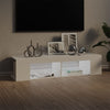tv-skab med LED-lys 135x39x30 cm hvid højglans
