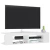 tv-skab med LED-lys 135x39x30 cm hvid højglans