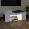 tv-skab med LED-lys 90x39x30 cm hvid