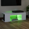 tv-skab med LED-lys 90x39x30 cm hvid
