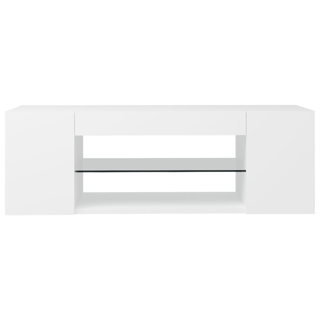 tv-skab med LED-lys 90x39x30 cm hvid