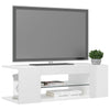 tv-skab med LED-lys 90x39x30 cm hvid højglans
