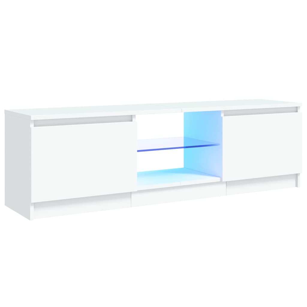 tv-skab med LED-lys 120x30x36 cm hvid