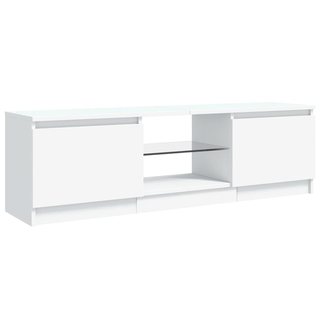 tv-skab med LED-lys 120x30x36 cm hvid