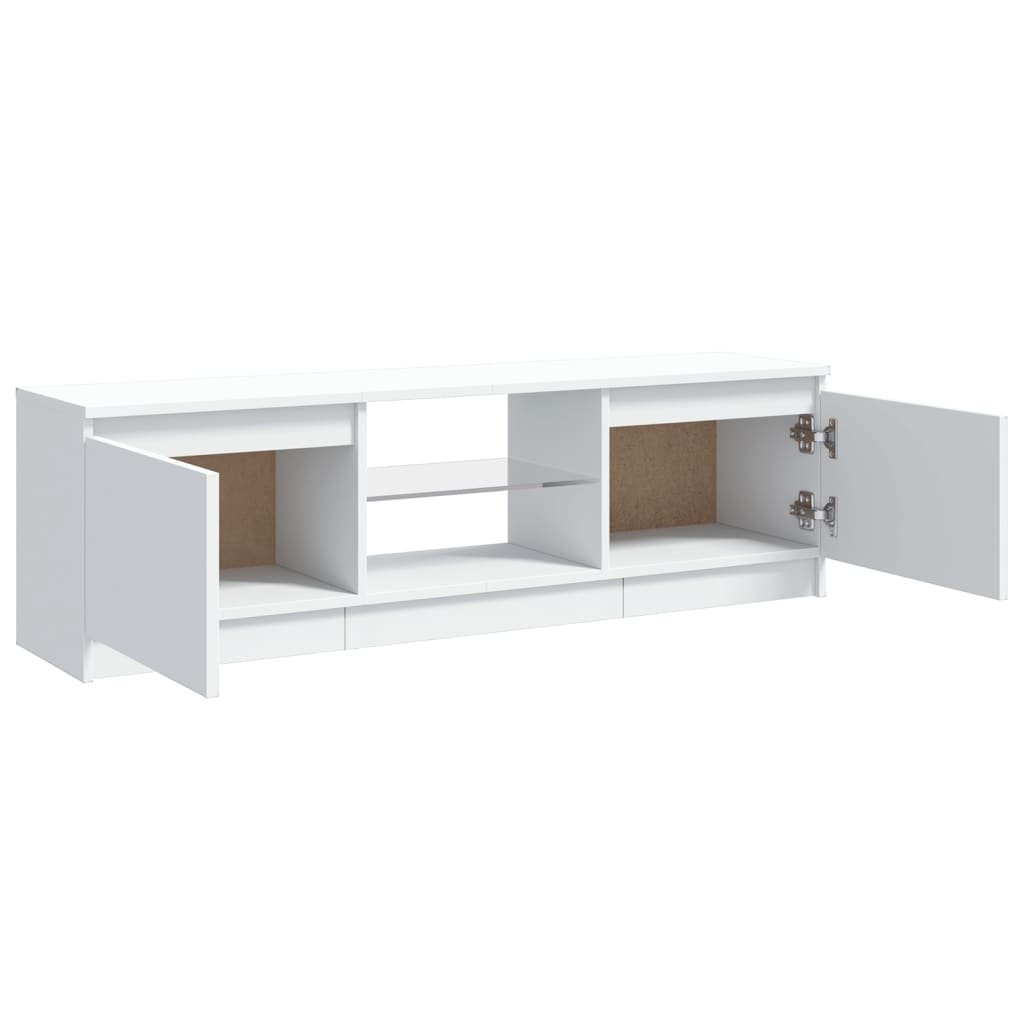 tv-skab med LED-lys 120x30x36 cm hvid