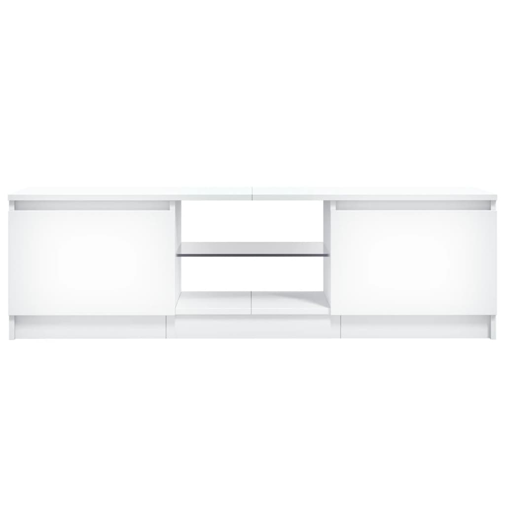 tv-skab med LED-lys 120x30x36 cm hvid