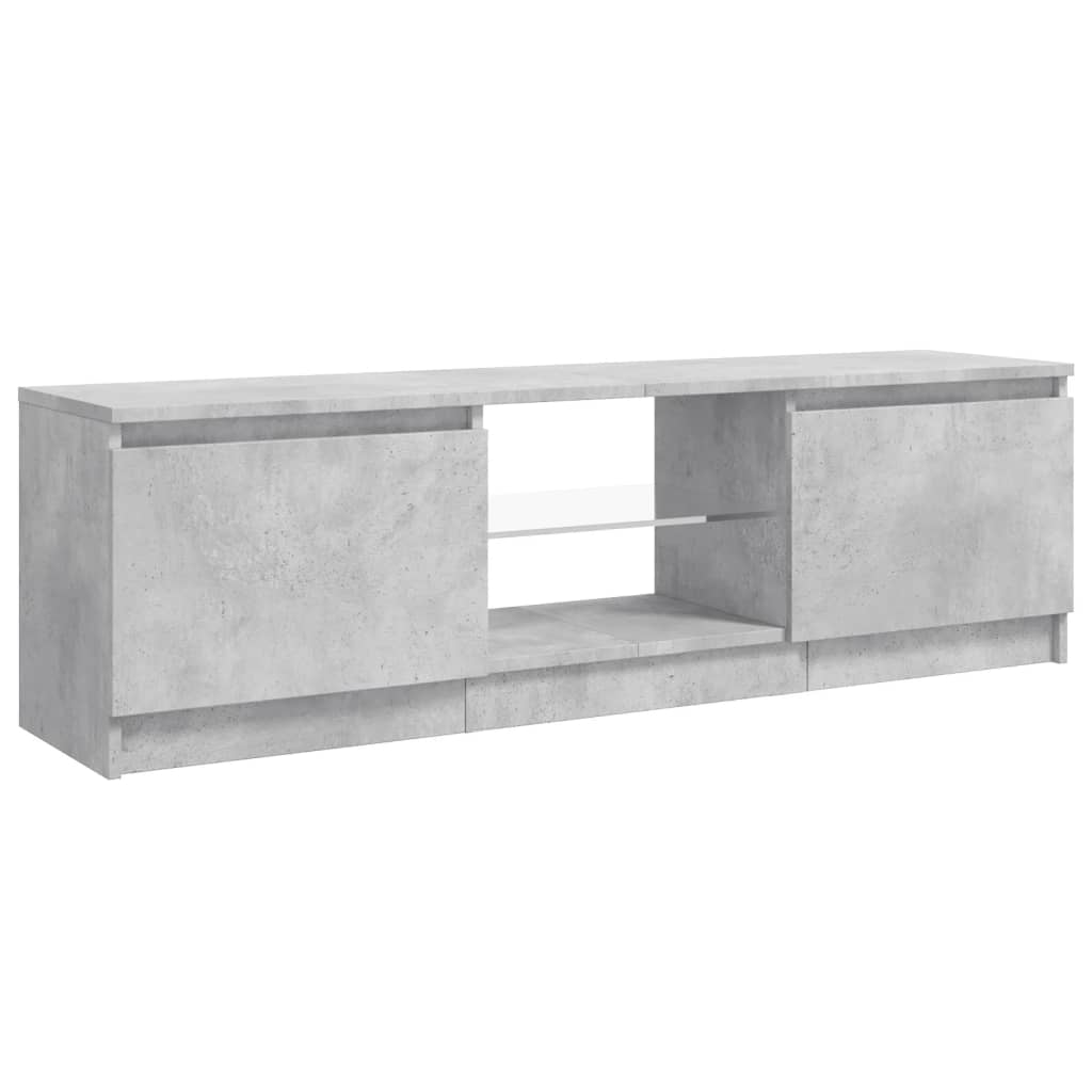 tv-skab med LED-lys 120x30x36 cm betongrå