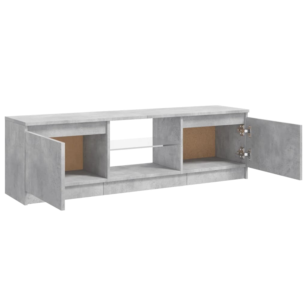 tv-skab med LED-lys 120x30x36 cm betongrå