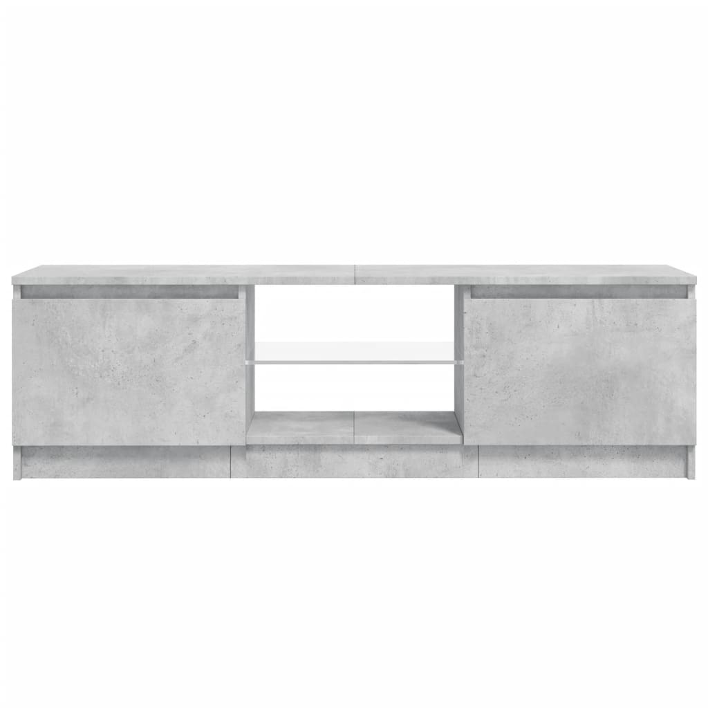 tv-skab med LED-lys 120x30x36 cm betongrå
