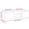 tv-skab med LED-lys 120x30x36 cm betongrå