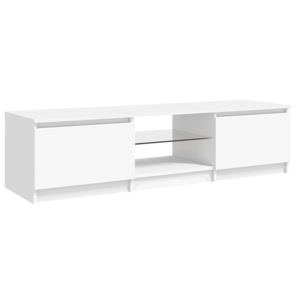 tv-skab med LED-lys 140x40x36 cm hvid