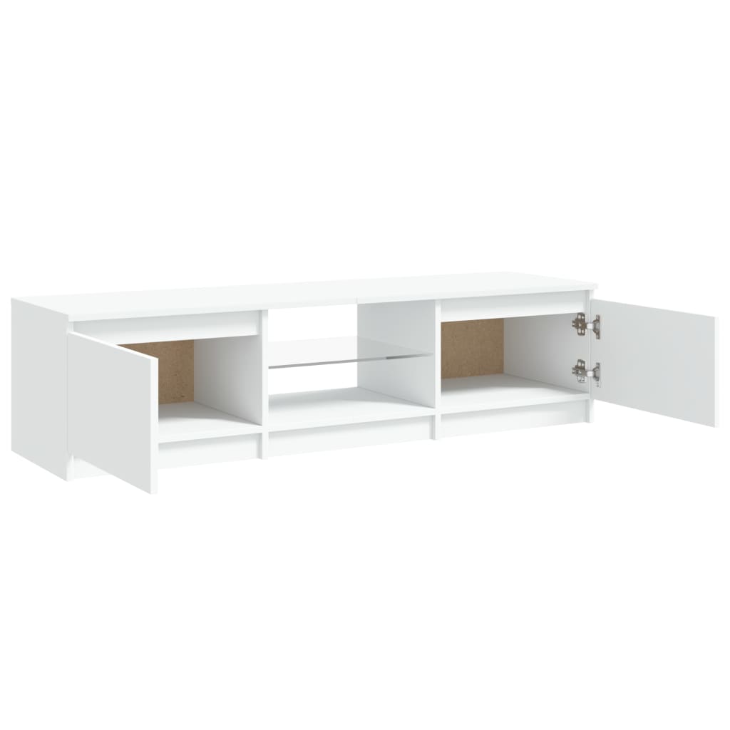 tv-skab med LED-lys 140x40x36 cm hvid