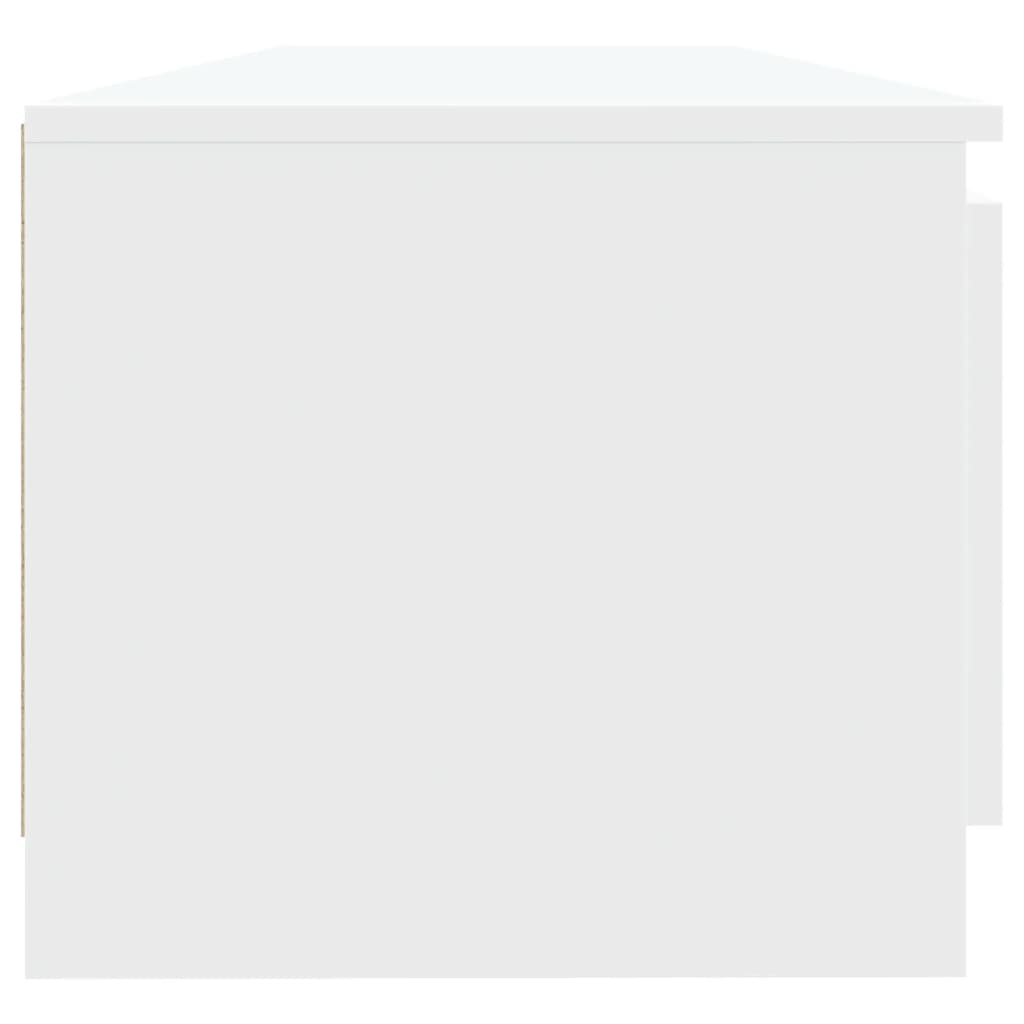 tv-skab med LED-lys 140x40x36 cm hvid
