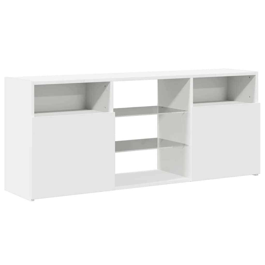tv-skab med LED-lys 120x30x50 cm hvid