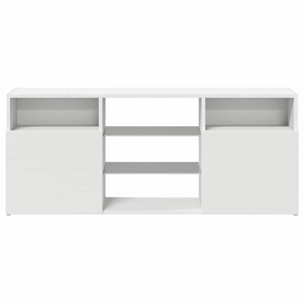 tv-skab med LED-lys 120x30x50 cm hvid