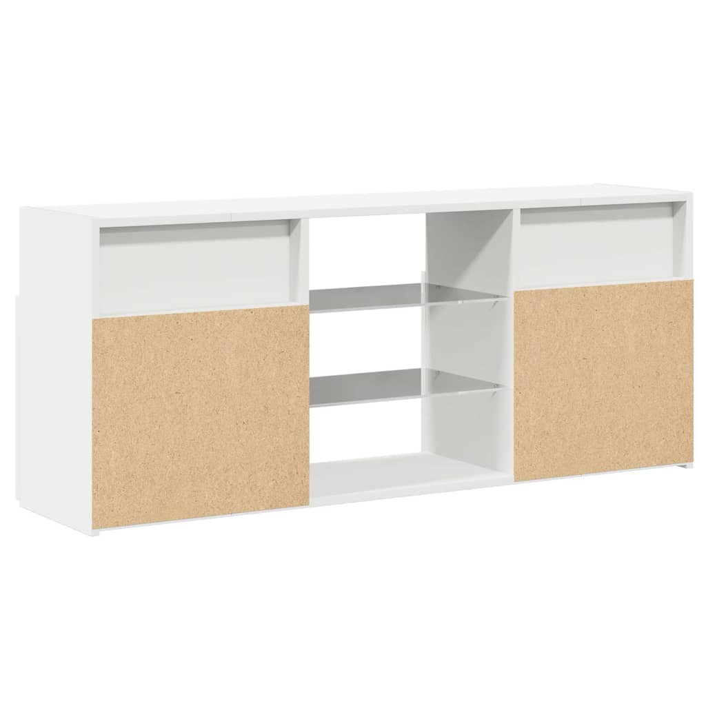 tv-skab med LED-lys 120x30x50 cm hvid