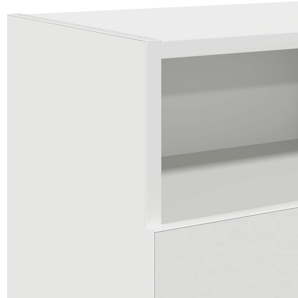 tv-skab med LED-lys 120x30x50 cm hvid