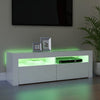 tv-skab med LED-lys 120x35x40 cm hvid