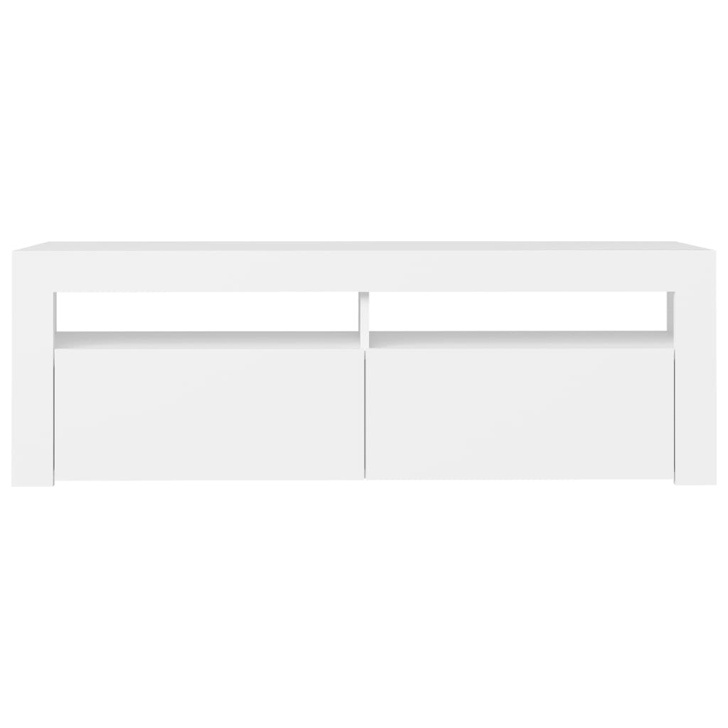 tv-skab med LED-lys 120x35x40 cm hvid