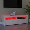 tv-skab med LED-lys 120x35x40 cm hvid højglans
