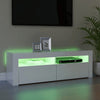 tv-skab med LED-lys 120x35x40 cm hvid højglans