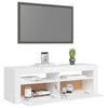 tv-skab med LED-lys 120x35x40 cm hvid højglans