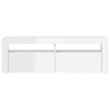 tv-skab med LED-lys 120x35x40 cm hvid højglans