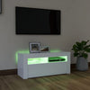 tv-skab med LED-lys 90x35x40 cm hvid