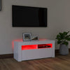 tv-skab med LED-lys 90x35x40 cm hvid