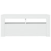 tv-skab med LED-lys 90x35x40 cm hvid