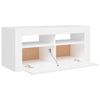 tv-skab med LED-lys 90x35x40 cm hvid