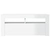 tv-skab med LED-lys 90x35x40 cm hvid højglans