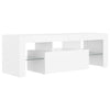 tv-skab med LED-lys 120x35x40 cm hvid