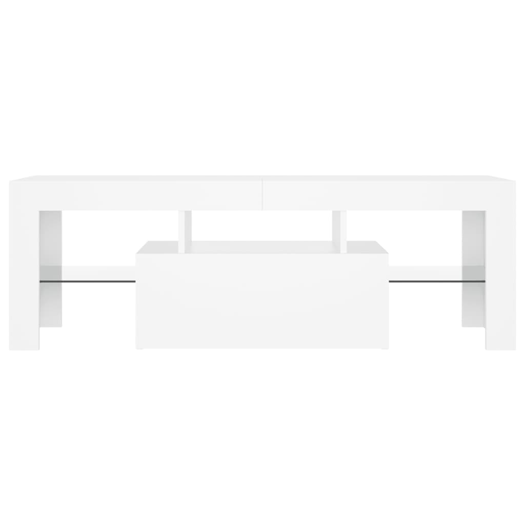 tv-skab med LED-lys 120x35x40 cm hvid