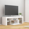 tv-skab med LED-lys 120x35x40 cm hvid