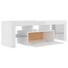 tv-skab med LED-lys 120x35x40 cm hvid højglans