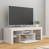 tv-skab med LED-lys 120x35x40 cm hvid højglans