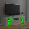 tv-skab med LED-lys 120x35x40 cm hvid højglans