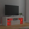 tv-skab med LED-lys 120x35x40 cm hvid højglans