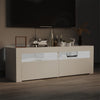 tv-skab med LED-lys 120x35x40 cm hvid