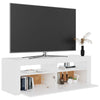 tv-skab med LED-lys 120x35x40 cm hvid