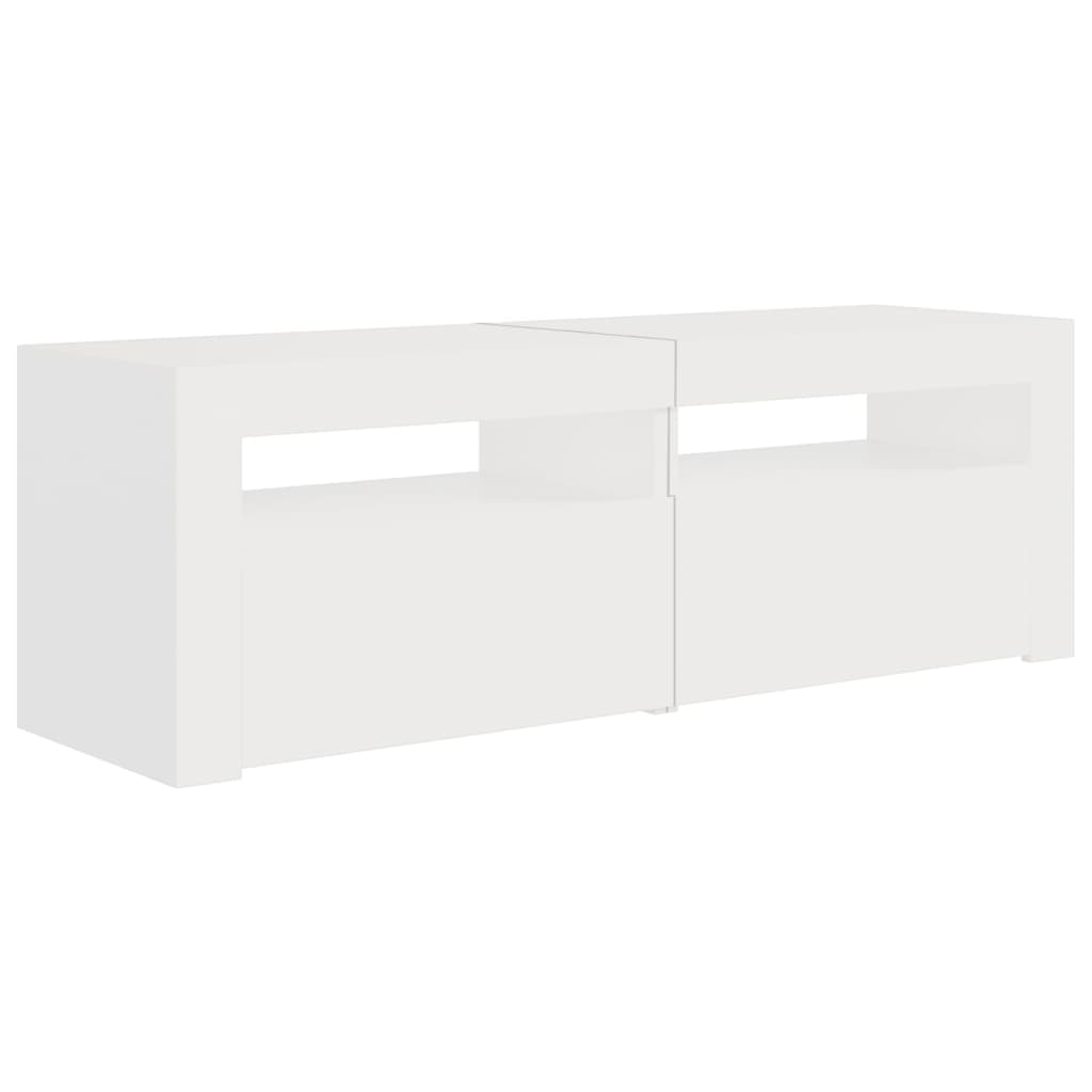 tv-skab med LED-lys 120x35x40 cm hvid