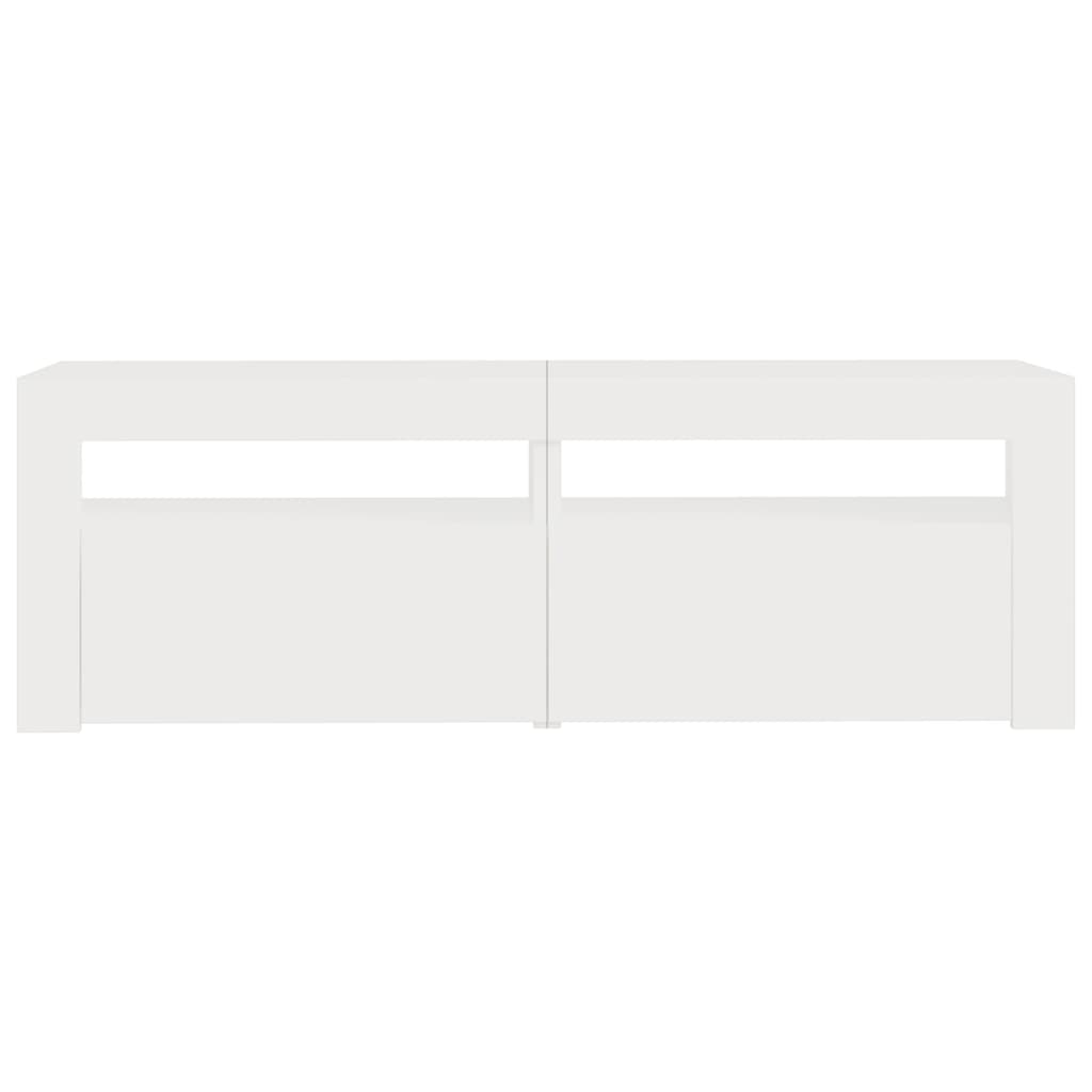 tv-skab med LED-lys 120x35x40 cm hvid