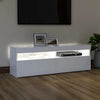 tv-skab med LED-lys 120x35x40 cm hvid