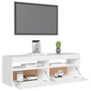 tv-skab med LED-lys 120x35x40 cm hvid